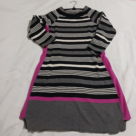 Hatley Medium Long-Sleeved Bodycon Cowl Neck Cotton Spandex Dress Striped - Picture 9 of 16